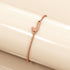 Bold Alphabet Letter Initial Charm Bracelet in Rose Gold Tone